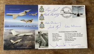 RAF 40th Anniv of the VC10 flown cover on refuelling trials signed Design Engineers and Test