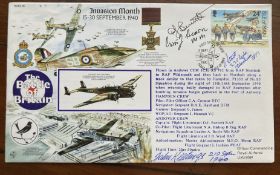 WW2 Rare Battle of Britain pilot R Stretch 235 sqn signed 50th ann RAF cover. Also signed by John
