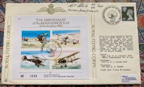 RAF Flown W T Clark signed 219 and 488 sqn Blenheim/Beau/Mosquito 70th ann of 84 sqn RAF 11 Nov 1987