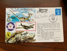 WW2 Rare Battle of Britain pilot Billy Drake signed 50th ann RAF cover. Group Captain Billy Drake,