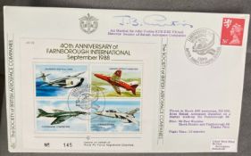 RAF WW2 Air Marshal Sir John Curtiss KCB KBE signed JSF 25 40th ann of Farnborough International