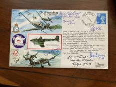 WW2 Rare Battle of Britain pilot Constable Maxwell signed 50th ann RAF cover. Also signed by L