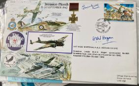 WW2 Battle of Britain Air Vice Marshal H.A.V Hogan DFC and Trevor Gray signed RAFA 16 Invasion Month