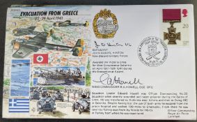 WW2 Sgt John Daniel Hinton NZ and Wg Cdr E.A. Howell signed JS/50/41/3 Evacuation From Greece 22-