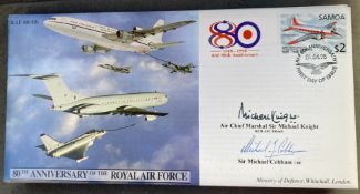 RAF Air Chief Marshal Sir Michael Knight and Sir Michael Cobham signed JS(CC)50 RAF 80(10) 80th