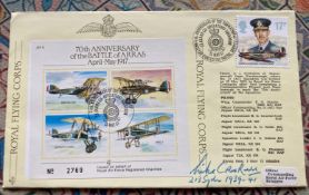 RAF Flown Mike Croskell 213 sqn 1939-1941 signed 70th Ann of the Battle of Arras April-May 1917