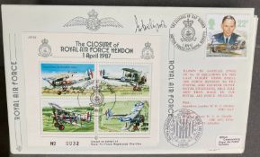 RAF WW2 Sqn Ldr B.H. Drobinski DFC signed JSF 10 The Closure of RAF Hendon 1 April 1987 RAF FDC.
