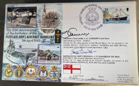 Royal Navy Lt Cdr J.A. Cannon and Michael J Richardson signed RNSC(6)3 50th ann of the Institution