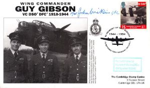 WW2 John F Wickins DFC 108 sqn Signed cover Memory of Guy Gibson no 24 of 41. Date stamped 1994,