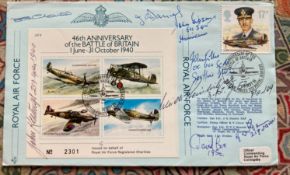 JSF9 46th Anniv Battle of Britain Signed by 8 Battle of Britain Pilots, Luftwaffe inc. Ulrich