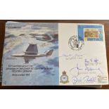 WW2 Multiple signed E E Canberra bomber cover. Signed by AVM D Bower AFC, Grp Capt Petty DSO DFC