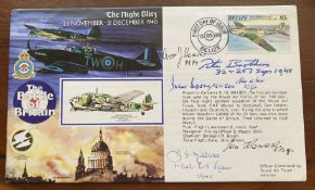 WW2 Rare Battle of Britain pilot Jan Kowalski 303 sqn signed 50th ann RAF cover. Also signed by J