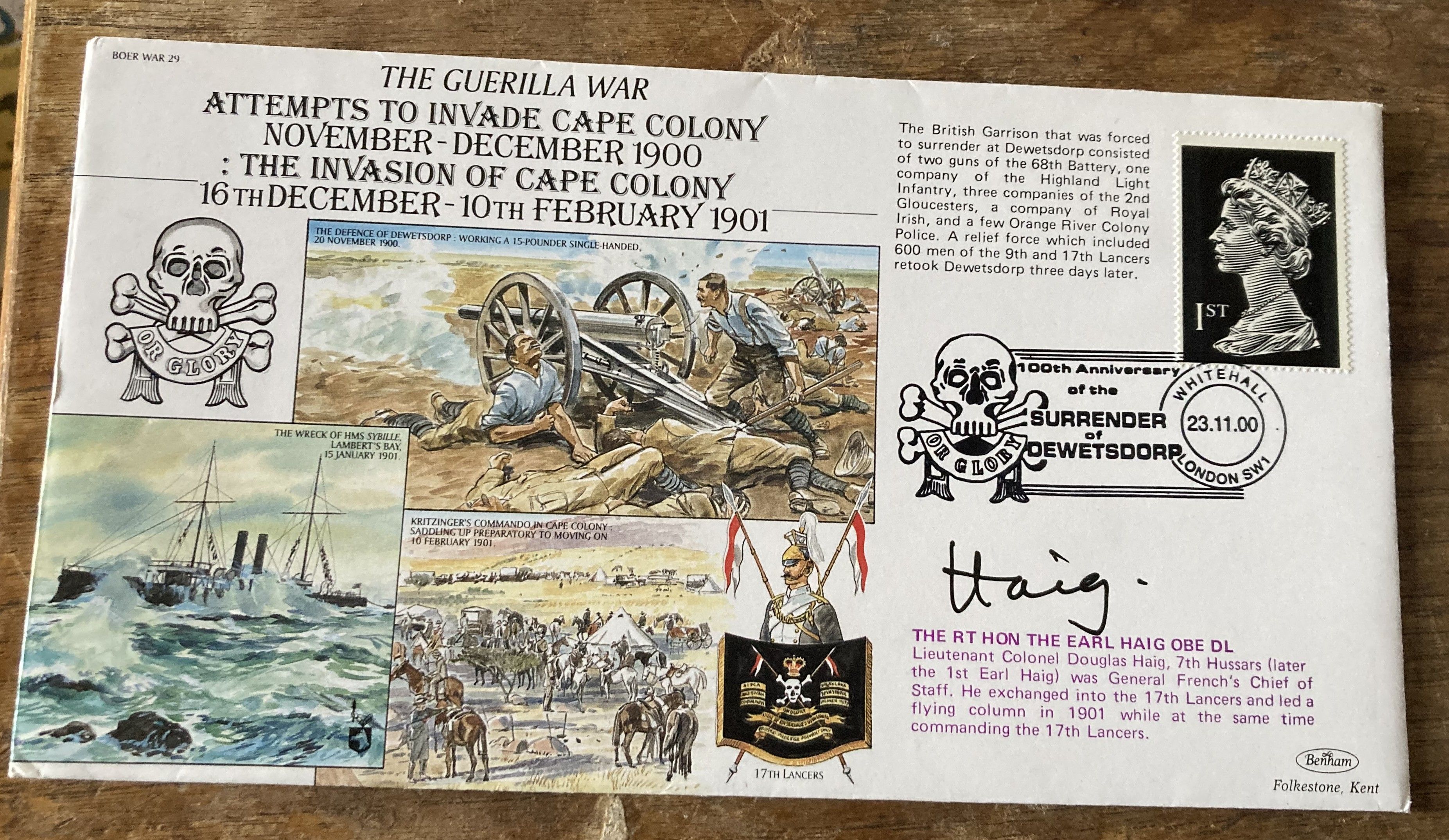 WW2 Colditz POW Earl Haig signed cover. RAF Boer War 29 - The Guerilla War Attempts to Invade Cape