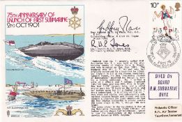 WW2 Victoria Cross Godrey Place VC, R Jones HMS Onyx signed Navy cover RARE75th Anniv Launch 1st