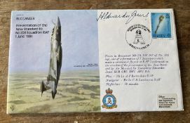 RAF B44 Buccaneer - Presentation of the New Standard to 208 sqn RAF 1 Jun 1984 signed Air Marshall