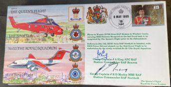 RAF Grp Capt J.A. King and Grp Capt J.R.D. Morley signed JS(CC)2 The Queens Flight no 32 (The Royal)