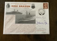 Francis Pym then Defence Sec signed HMS Brazen multi signed 3 VIPS Navy cover. Good condition. We