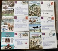 Six Airborne Forces RAF flown covers signed inc Paras, Manna, Tunisia, WW2 Operation Manna cover
