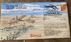 90th anniv of the World's First Ever Air Raid by a Military Aeroplane COF 10 - 1911 cover signed D