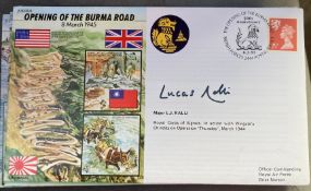 WW2 Major L.J. Ralli signed JS/50/45/4 Opening of the Burma Road 8 March 1945 WW2 FDC. PM 50th ann