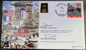 WW2 Capitaine Lucien Duval and Jean Jacques Piot MBE signed JS/50/44/9 Liberation of Paris 25 Aug