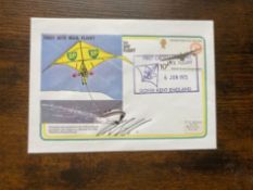 First Cross Channel Kite Mail Flight 6 Jun 1975 signed Richard Bickell FDC - First crossing of the