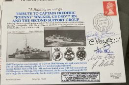 Royal Navy Lt HWF Johnson, Rt Rev CJ Meyer, Lt A Burn, W Riley and F Clarke signed HMS Starling