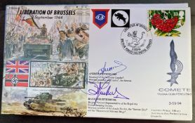 WW2 Andree Antoine OBE and Raymond Itterbeek signed JS/50/44/10 Liberation of Brussels 3 Sept 1944