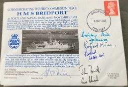 Royal Navy Cdr SA O'Reilly, V/Ad Sir Robert Hill, Lady Deborah Hill, LT Cdr PW Reid and R/Ad JG