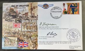WW2 Priv Duncan Ferguson and Gunner Richard Lee signed JS/50/42/2 Fall of Singapore 15 Feb 1942