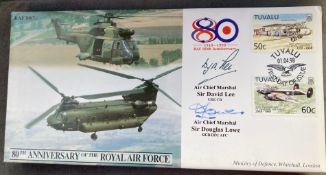 RAF Air Chief Marshal Sir David Lee and ACM Sir Douglas Lowe signed JS(CC)47 RAF 80(7) 80th ann of