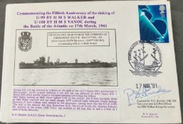 Royal Navy Commander PD Sturdee HMS Walker 50th ann of the Sinking U-99 by HMS Walker and U-100 by