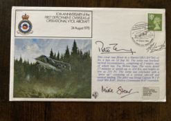 WW2 Battle of Britain pilot A Leigh multiple signed RAF VTOL 1st Flight cover. other RAFVR pilot,