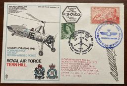 Rare SC18d RAF Tern Hill cover Signed Lt Col Alonso Vega Reflown 100 issued. 10 Jan 71 BFPS 1160 RAF