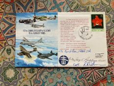 RAF Flown 40th ann of VJ Day 15 Aug 1985 RAF(AC)20 cover signed by Lt Cmdr Fredrick A Bardshar 