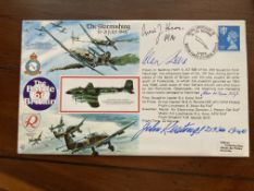 WW2 Rare Battle of Britain pilots Alan Deere signed 50th ann RAF cover. Also signed by John