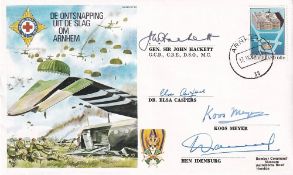 ES33c Battle of Arnhem Signed by Gen J Hackett Plus 3 resistance members. ES33c 17 1X 84 Arnhem