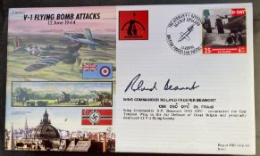 WW2 Wg Cmdr Roland P Beamont signed JS/50/44/5 V-1 Flying Bomb Attacks 13 June 1944 WW2 FDC. PM