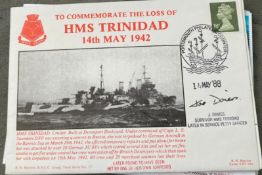 Royal Navy PO J Davies Survivor signed comm the Loss of HMS Trinidad 14 May 1942 Naval FDC. Good