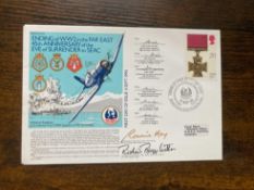 Royal Navy cover signed Ronnie Hay rare Battle of Britain Richard Bigg-Wither. Ending of WW2 in
