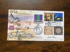 Capt Derek Oakley MBE signed 1956 General Service Medal 44th ann of Suez JS(MIL)23 RAF FDC. Official