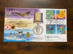 RAF Flown Capt CJS Craig signed 1991 Gulf Medal 11th ann of the Gulf War Kuwait JS(MIL)25 RAF FDC.