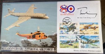 RAF The Rt Hon Tom King CH MP signed JS(CC)44 RAF 80(4) 80th ann of the RAF 01.04.98 RAF FDC. Good