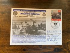 D-Day Op Overlord Hockaday Navy Cover Signed 5 veterans, Rear Admiral Edward Findley 'Teddy' Gueritz