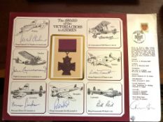 DM3c Award Victoria Cross to Airmen. Signed by 7 RAF Victoria Cross Holders. 15 Aug 84 Commemorating