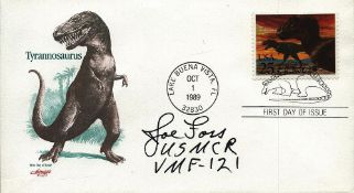 WW2 MOH winner Joseph Jacob Foss CMH signed 1989 US T-Rex FDC. Joseph Jacob Foss (April 17, 1915 -
