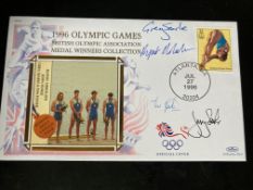 Olympics Rowing Medal winners signed 1996 Benham Olympic games cover. Signed by Rupert Obholzer,