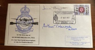 WW2 Dambuster David Shannon Arthur Harris signed Barnes Wallis 90th Birthday FDC. Good condition. We