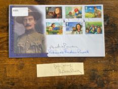 Scouts Robert Baden Powell signed piece from letter plus 2007 Internetstamps Scouts FDC Signed by