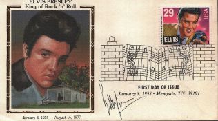 Music Bill Wyman Rolling Stones signed FDC Elvis Presley King of Rock 'n' Roll. William George Wyman